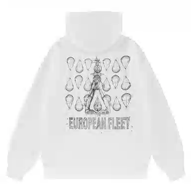 三体 素描卡通图案印花连帽宽松休闲卫衣 男女同款