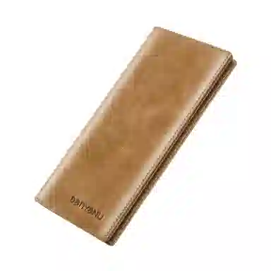 班亚奴 实用防盗刷复古时尚纯色卡包多功能多卡位超薄款 牛皮 钱包钱夹薄 常规 男女同款情侣款 卡其色/黑色/杏黄色/蓝色