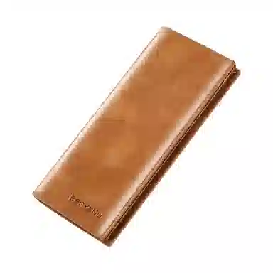 班亚奴 实用防盗刷复古时尚纯色卡包多功能多卡位超薄款 牛皮 钱包钱夹薄 常规 男女同款情侣款 卡其色/黑色/杏黄色/蓝色