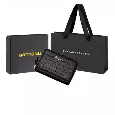 班亚奴 实用防盗刷时尚多功能多卡位防消磁卡套驾驶证卡夹 头层牛皮 卡包钱包 男女同款情侣款 黑色/咖啡色