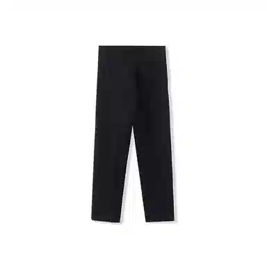 我是大卫 纯色中腰宽松直筒开叉休闲裤 男女同款 黑色