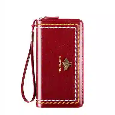 班亚奴 实用防盗刷时尚百搭小巧精致真皮大容量多卡位驾驶证卡夹一体 牛皮 卡包钱包 男女同款情侣款 黑色/绿色/酒红色/蓝色