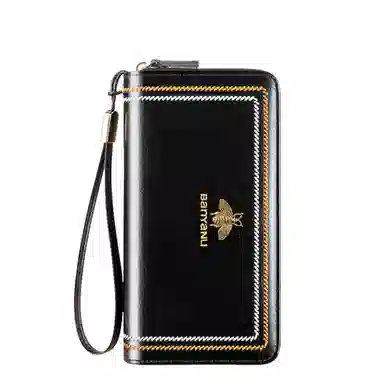 班亚奴 实用防盗刷时尚百搭小巧精致真皮大容量多卡位驾驶证卡夹一体 牛皮 卡包钱包 男女同款情侣款 黑色/绿色/酒红色/蓝色