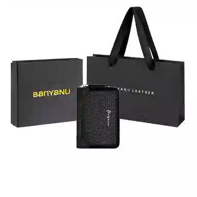 班亚奴 实用防盗刷时尚多功能多卡位防消磁卡套驾驶证卡夹 头层牛皮 卡包钱包 男女同款情侣款 黑色/咖啡色