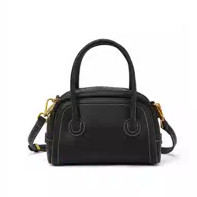 红蜻蜓 复古纯色时尚 超纤合成革 单肩包斜挎包 小号 女款 饼干杏/黑色