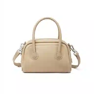 红蜻蜓 复古纯色时尚 超纤合成革 单肩包斜挎包 小号 女款 饼干杏/黑色