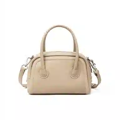 红蜻蜓 复古纯色时尚 超纤合成革 单肩包斜挎包 小号 女款 饼干杏/黑色