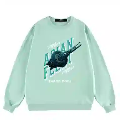 三体 亚洲战舰系列 休闲宽松简约字母印花圆领卫衣 男女同款