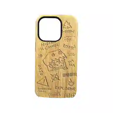 POP MART Hirono Onono Paper Box Monster Phone Case Wood Color