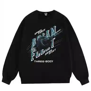 三体 亚洲战舰系列 休闲宽松简约字母印花圆领卫衣 男女同款
