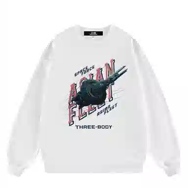 三体 亚洲战舰系列 休闲宽松简约字母印花圆领卫衣 男女同款