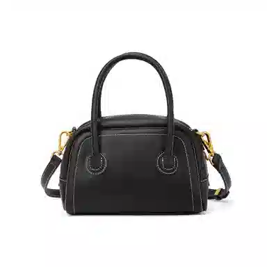 红蜻蜓 复古纯色时尚 超纤合成革 单肩包斜挎包 小号 女款 饼干杏/黑色