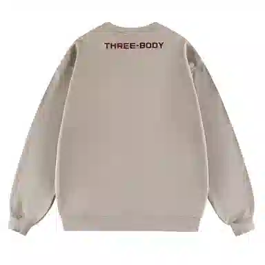 三体 二向箔系列 基础宽松简约字母印花休闲圆领套头打底内搭长袖重磅卫衣 男女同款