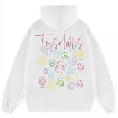 三体 史强卡通形象系列 美式复古休闲连帽套头宽松满印抽绳长袖重磅卫衣 男女同款