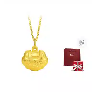 周大生 宝宝长命锁不配链平安锁小金锁 足金 按克计价 黄金吊坠 儿童款