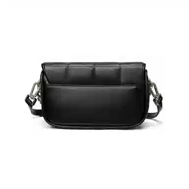 红蜻蜓 通勤小香风菱格链条百搭 牛皮拼超纤合成革 斜挎包 女款 黑色/银色