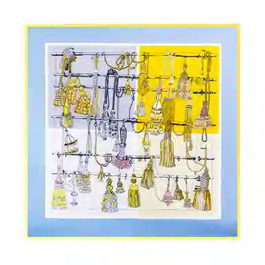 SILKUEEN Palace Grey Yellow Scarf