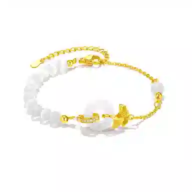 北隐 国风新中式杏运平安扣 三生有杏 吉祥圆满 东方复古典雅小众闺蜜女神 琉璃 玉石手链 男女同款情侣款 恋爱告白 礼盒款