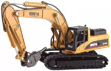 汇纳 钻打碎机挖掘机 合金破拆机 工程车模型 成品模型