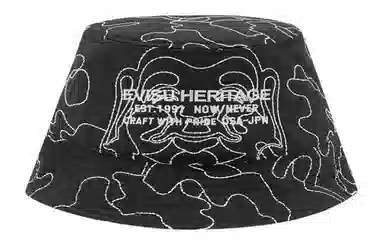 EVISU Bucket Hat Black