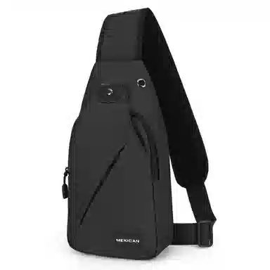 稻草人 休闲简约大容量防泼水多功能 织物 斜挎包 常规 男款 黑色