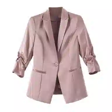 晚白 翻驳领通勤西装外套 女款 粉色