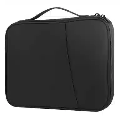 泰克森 纯色大容量拉链开合设计 尼龙 手提包 常规 男女同款情侣款 黑色/绿色