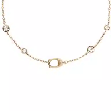 COACH Fine Jewelry Letter Zircon Gold Bracelet