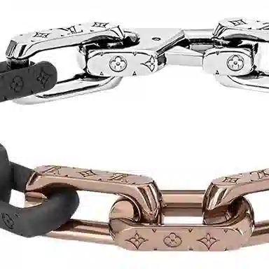 Louis Vuitton Monogram Stainless Steel Bracelet Silver