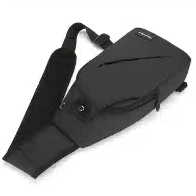 稻草人 休闲简约大容量防泼水多功能 织物 斜挎包 常规 男款 黑色