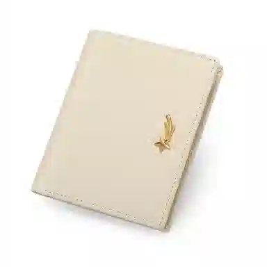 稻草人 竖款简约时尚韩版甜美 牛皮革 钱夹钱包 常规 女款 黑色/米白