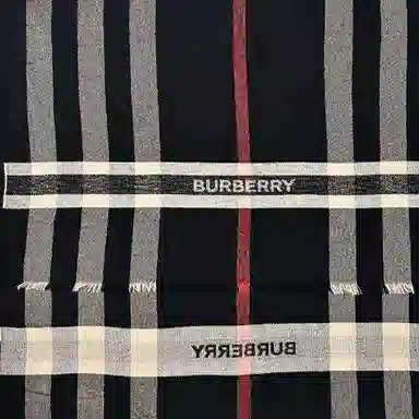 Burberry Striped Wool Scarf Black