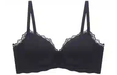 浪莎 内衣小胸聚拢蕾丝边纯欲薄款一片式无痕显大少女无钢圈文胸 女款