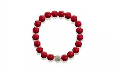 百利金 时来运转 古典雅致简约大气创意设计国潮新中式玉髓转运珠圆珠 再造辰砂朱砂 玉石手串 男女同款情侣款