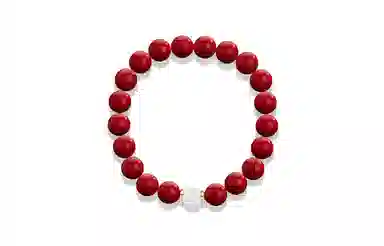 百利金 时来运转 古典雅致简约大气创意设计国潮新中式玉髓转运珠圆珠 再造辰砂朱砂 玉石手串 男女同款情侣款