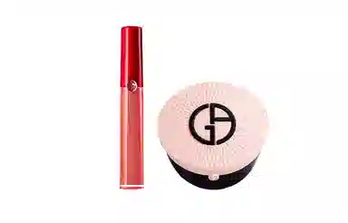 阿玛尼 限定裸粉气垫套装 修饰肤色 唇釉+气垫