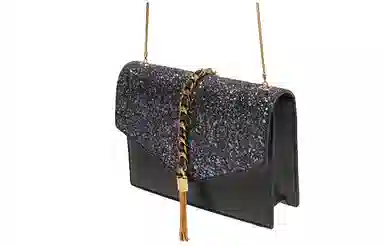 CHARLES&KEITH Metallic Chain Shoulder Bag Black