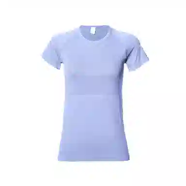 达兹 纯色圆领修身套头短袖健身衣 女款