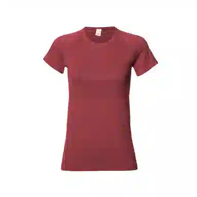 达兹 纯色圆领修身套头短袖健身衣 女款