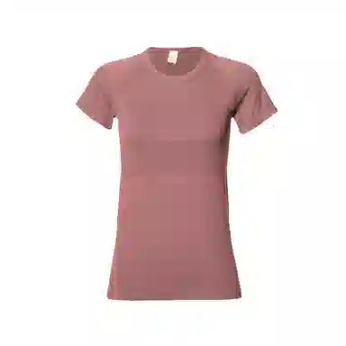 达兹 纯色圆领修身套头短袖健身衣 女款