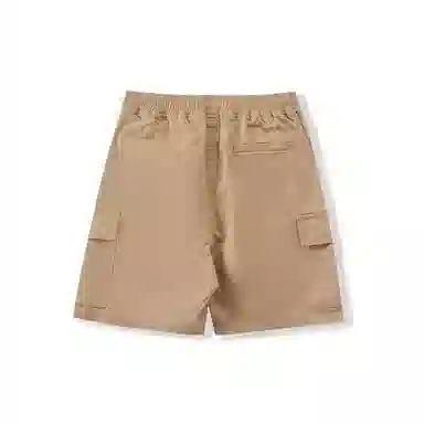 我是大卫 纯色简约宽松抽绳直筒休闲短裤 男女同款