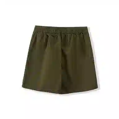 我是大卫 基础色简约纯色系带中腰分休闲短裤 男女同款