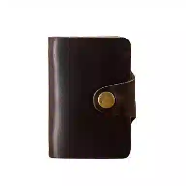 后步 原创小众不撞款设计简约复古多卡位小巧轻便休闲通勤日常收纳 进口头层牛皮 卡包 男女同款情侣款 咖啡色