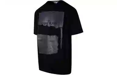 Stone Island Logo Print Crewneck T-Shirt Black