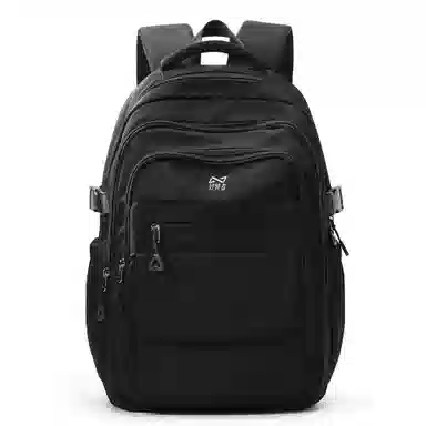 轻骑者 学院风大容量时尚潮流多口袋学生通勤休闲 织物 书包背包电脑包双肩包 常规 男女同款情侣款 黑色/米白/灰色/蓝色