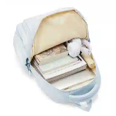 轻骑者 学院风大容量时尚潮流多口袋学生通勤休闲 织物 书包背包电脑包双肩包 常规 男女同款情侣款 黑色/米白/灰色/蓝色