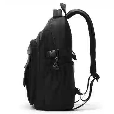 轻骑者 学院风大容量时尚潮流多口袋学生通勤休闲 织物 书包背包电脑包双肩包 常规 男女同款情侣款 黑色/米白/灰色/蓝色