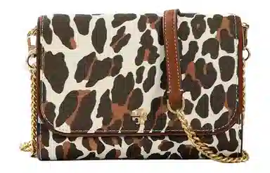 Tory Burch Emerson Small Shoulder Bag Brown Leopard Print