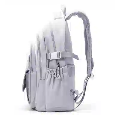 轻骑者 学院风大容量时尚潮流多口袋学生通勤休闲 织物 书包背包电脑包双肩包 常规 男女同款情侣款 黑色/米白/灰色/蓝色