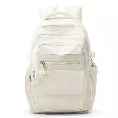 轻骑者 学院风大容量时尚潮流多口袋学生通勤休闲 织物 书包背包电脑包双肩包 常规 男女同款情侣款 黑色/米白/灰色/蓝色